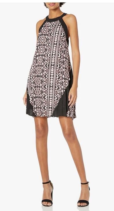 Parker ny Dresses & Skirts - NWT Parker NY Halter Mini Dress Sz Small Black White Geometric Print Sleeveless